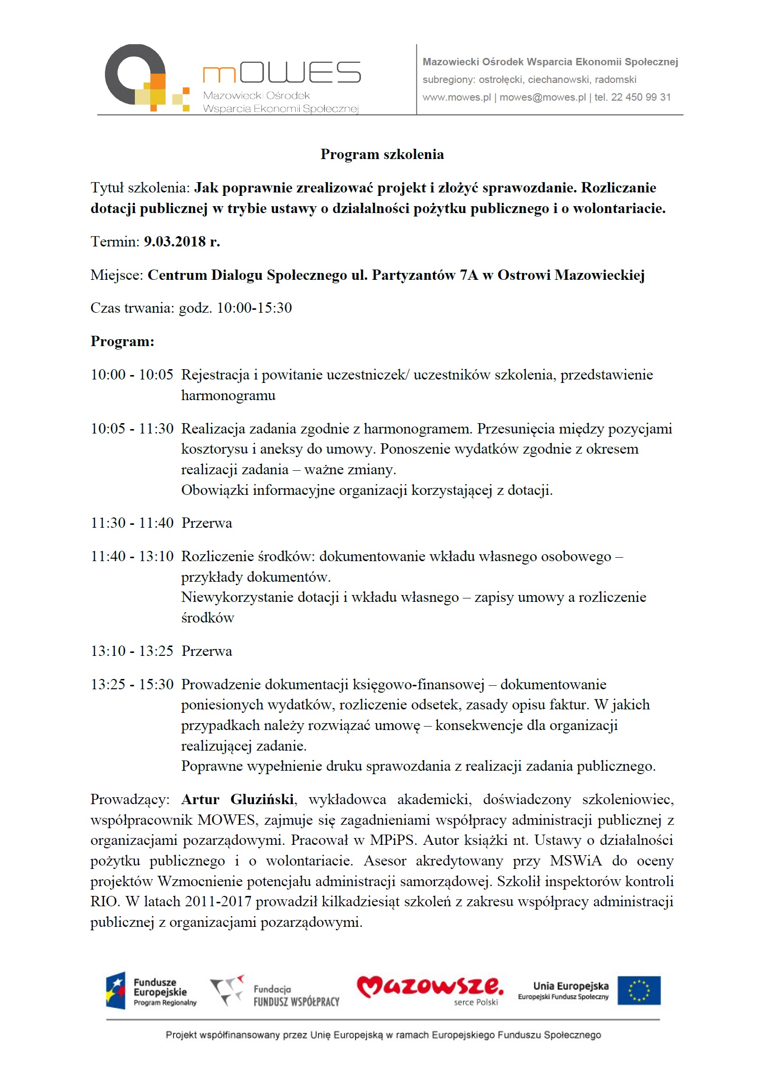 program szkolenia